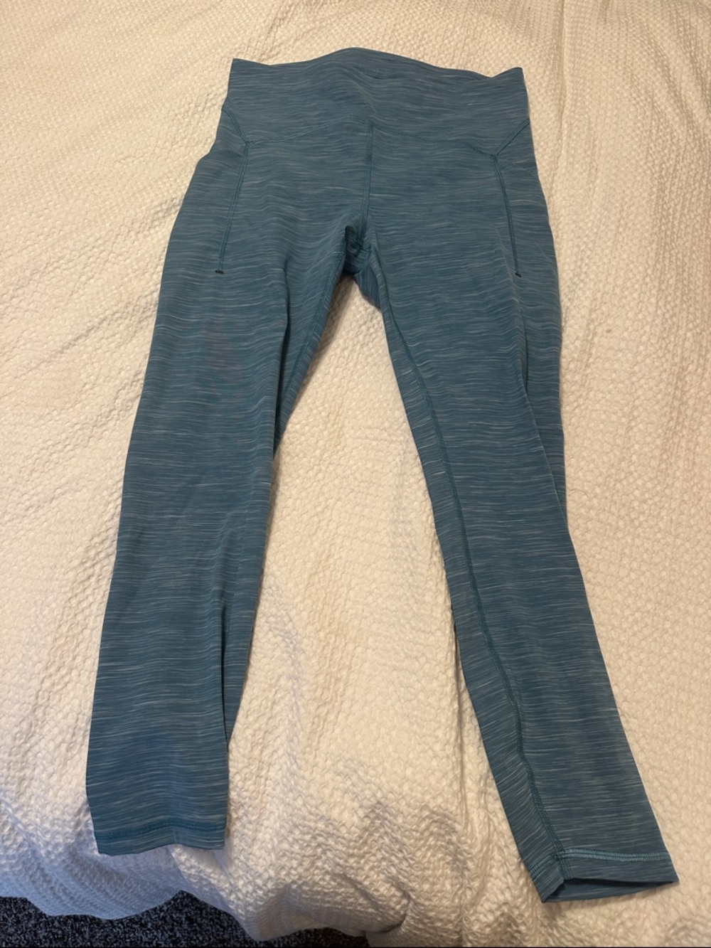 Blue Space-Dye High-Waist Leggings